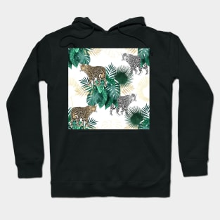 Modern leopard and tropical leaves design Hoodie